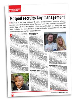 hotpod in Fires and Fireplaces magazine