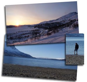 Artic sunrise and beach